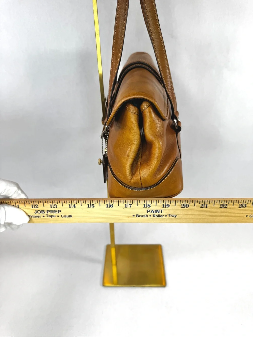 Vintage Coach Hamptons Flap Satchel 9267 British Tan Leather Shoulder Bag